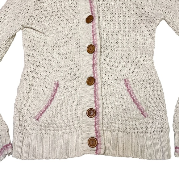 Vintage Fossil Cream Knitted Button Up Cardigan Sweater - Picture 2 of 6